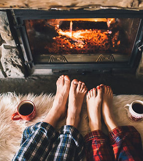 Füße am Feuer