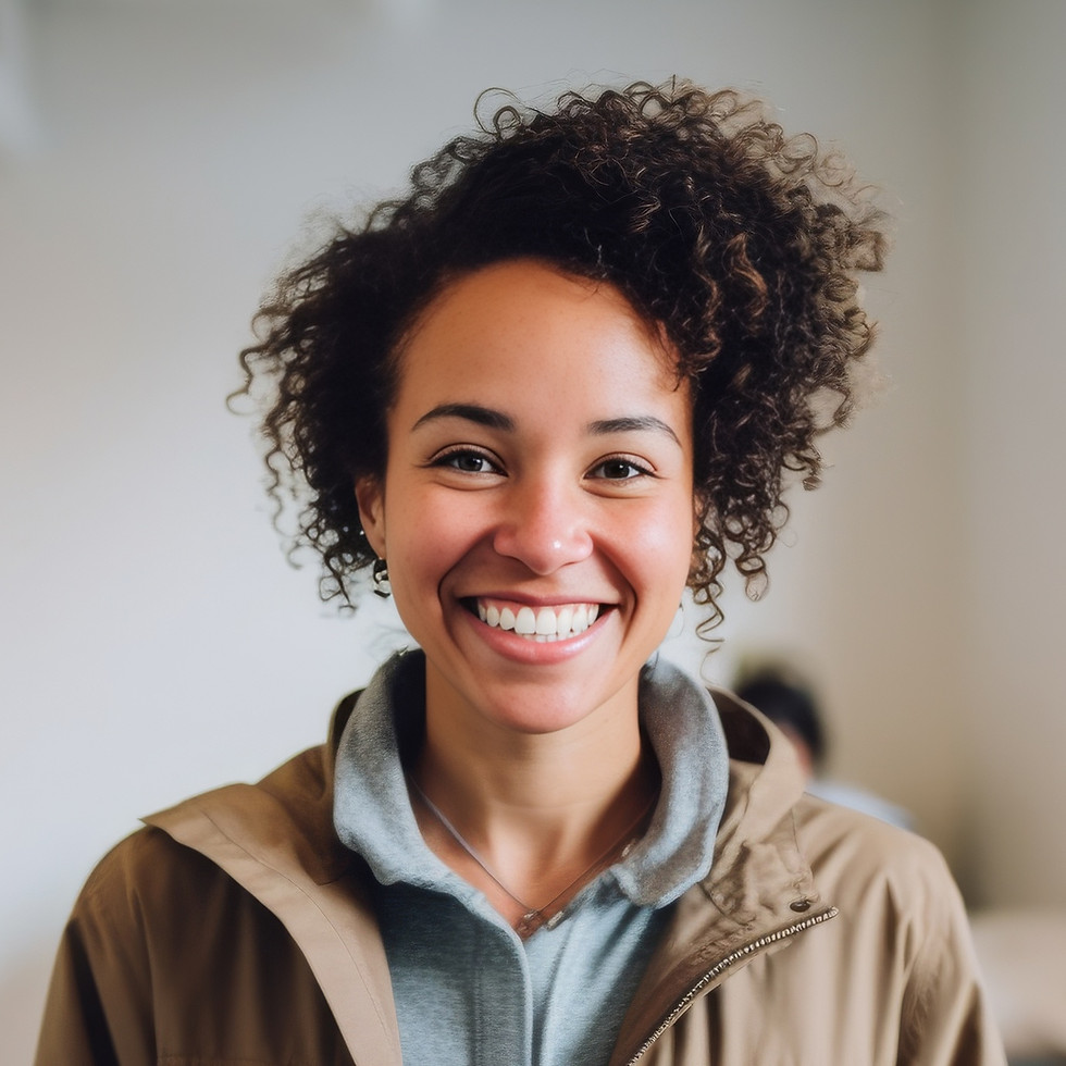 Mulher sorridente dentro de casa