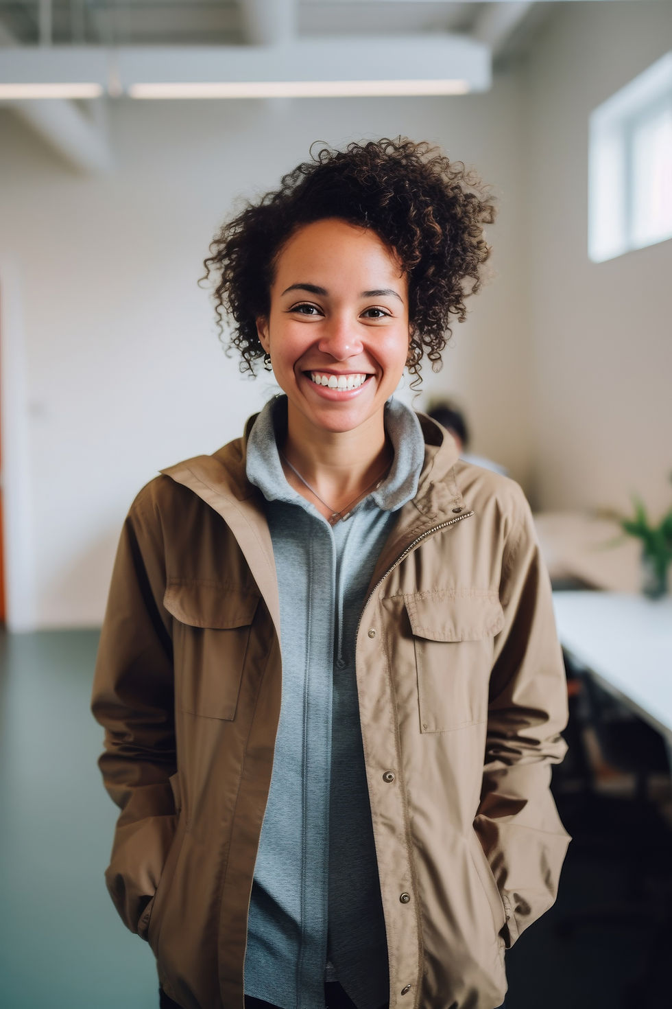 Smiling Woman Indoors