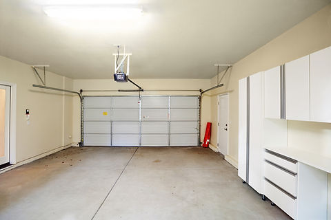Empty two car garage