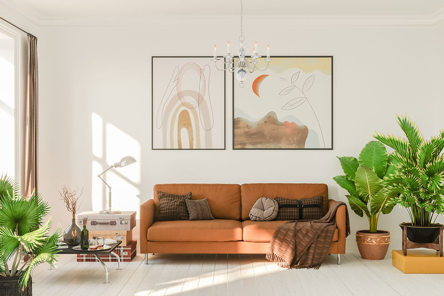 Living room in boho style