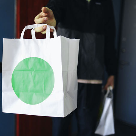 he package labelled with the symbol of green marketing