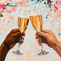 Cheers with Champagne Glasses