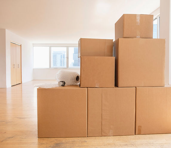 cardboard boxes stored in modern home