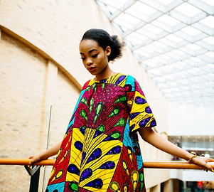 Colourful African print dress