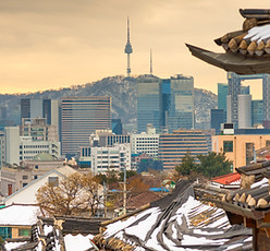 Vista da cidade da Coreia