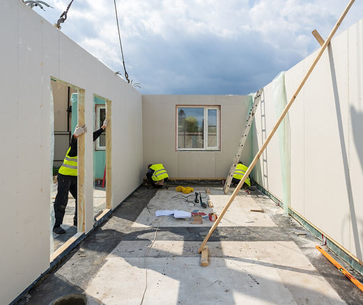 Construcción de una nueva casa modular