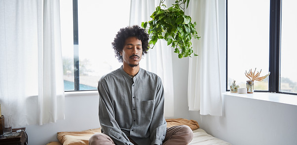 Meditating on Bed