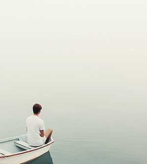 Man in Boat Reflection