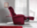 Red recliner chair in a relaxed position