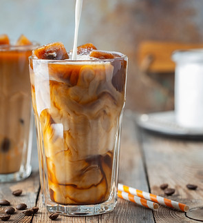 Glasses of Vietnamese milk coffee