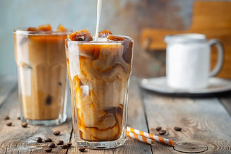 Glasses of Vietnamese milk coffee