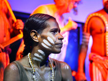 Aboriginal woman with paint on face
