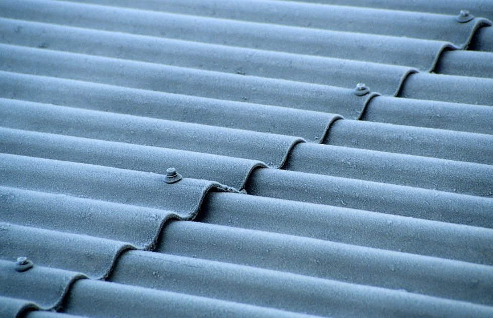 Corrugated sheet roof, close-up