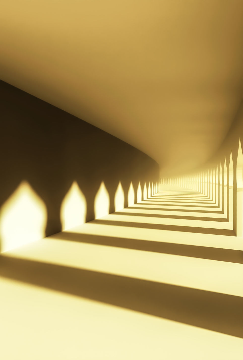 Illuminated Golden Corridor