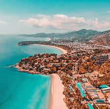 A city along the beach