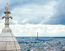 View across Paris to Eiffel Tower