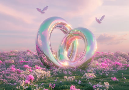 シュールな反射彫刻