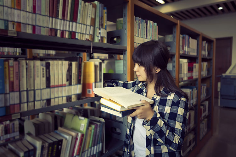 Library Book Studying