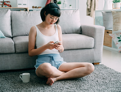 Person Staring at Smartphone