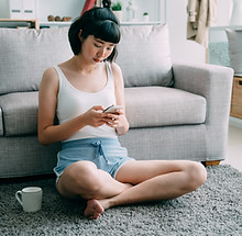 Person Staring at Smartphone