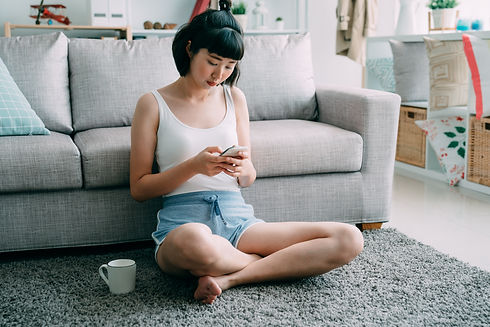Person Staring at Smartphone