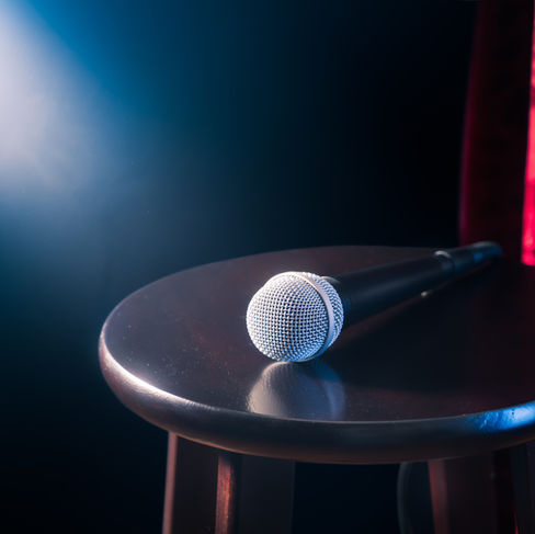 microphone on stool at stage 