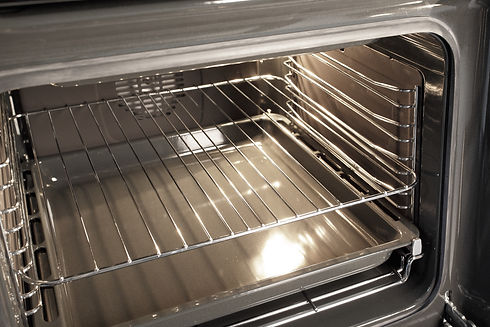The inside of a stove oven