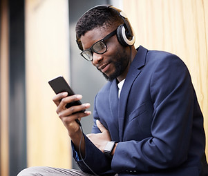 A Young man wearing headphones