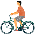 Illustration of Man Biking