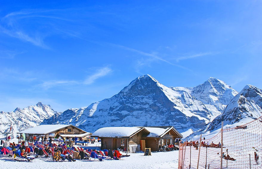 Ski restaurant in winter