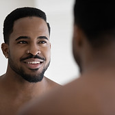 Man Smiling Mirror