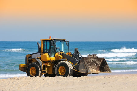 Bulldozer na praia