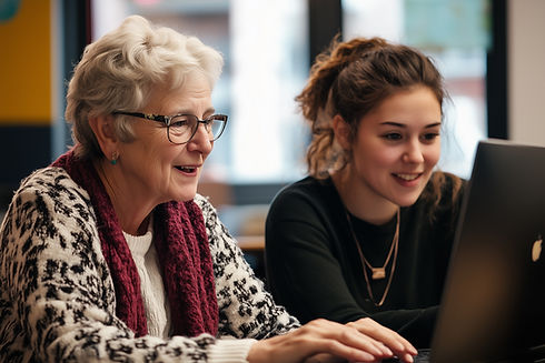 Elderly Mentor and Young Woman