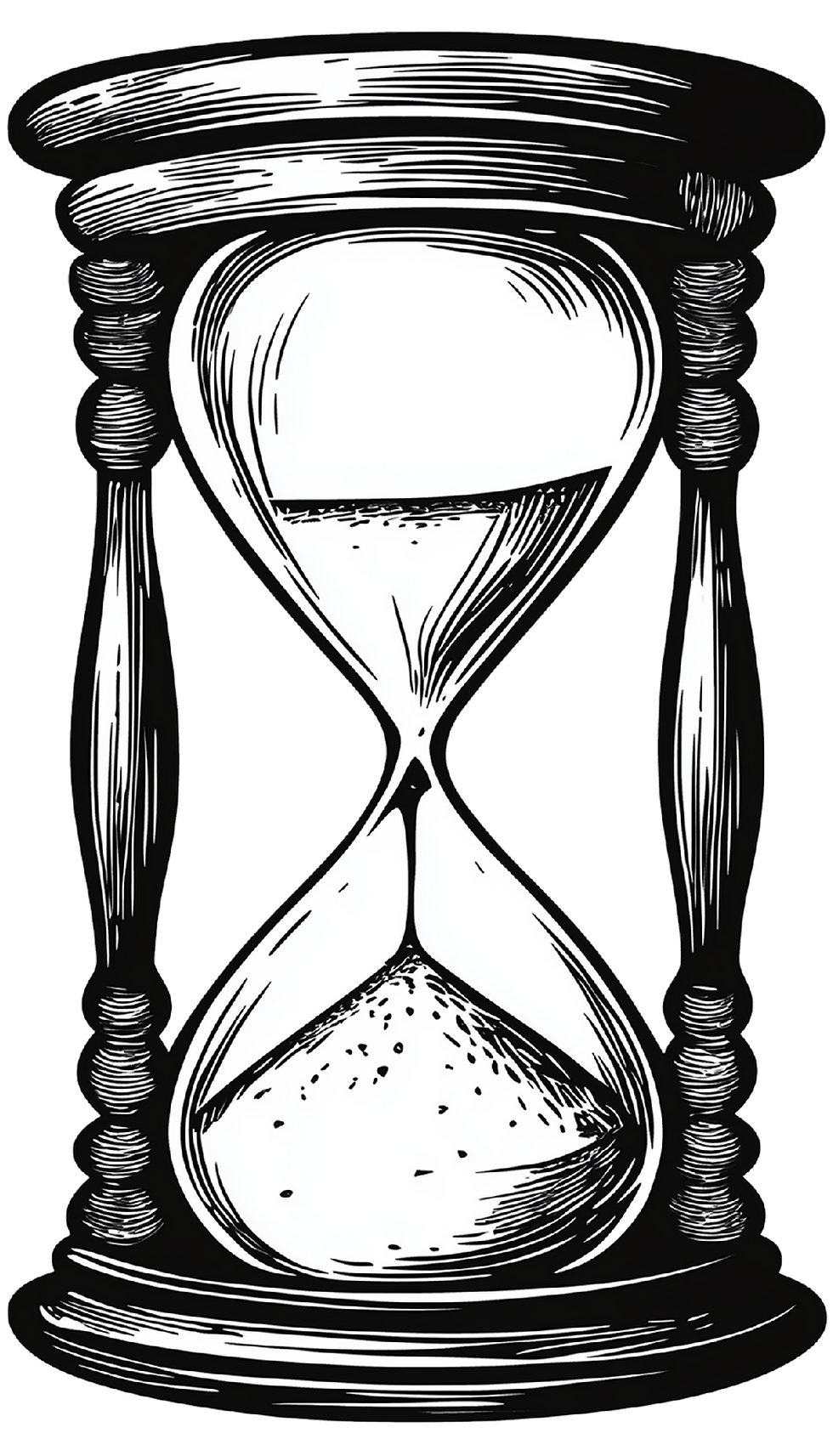 Vintage Hourglass Drawing