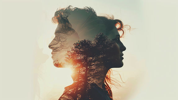 Silhouettes double exposition