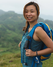 Tourist on Top of the Mountain
