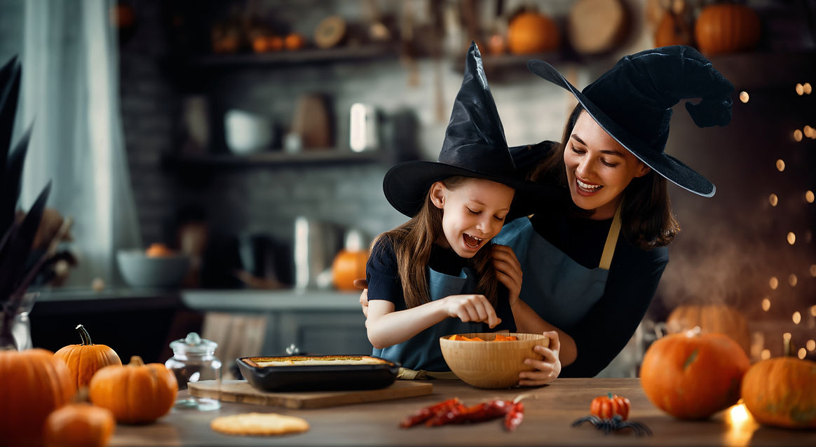 Preparando o jantar de Halloween