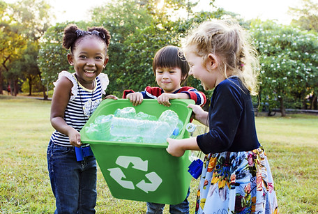 Children Recycling Together