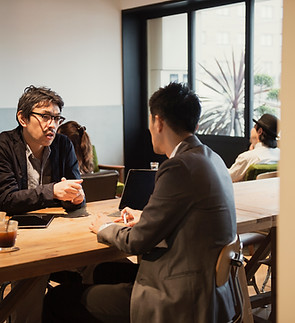 Friends at a workspace