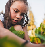 Girl Gardening Outdoors