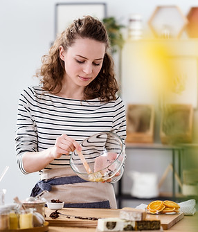 Woman Mixing Ingredients