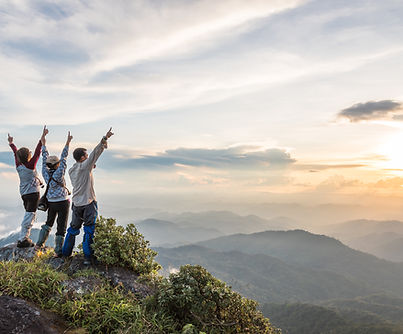 Hikers at mountain summit