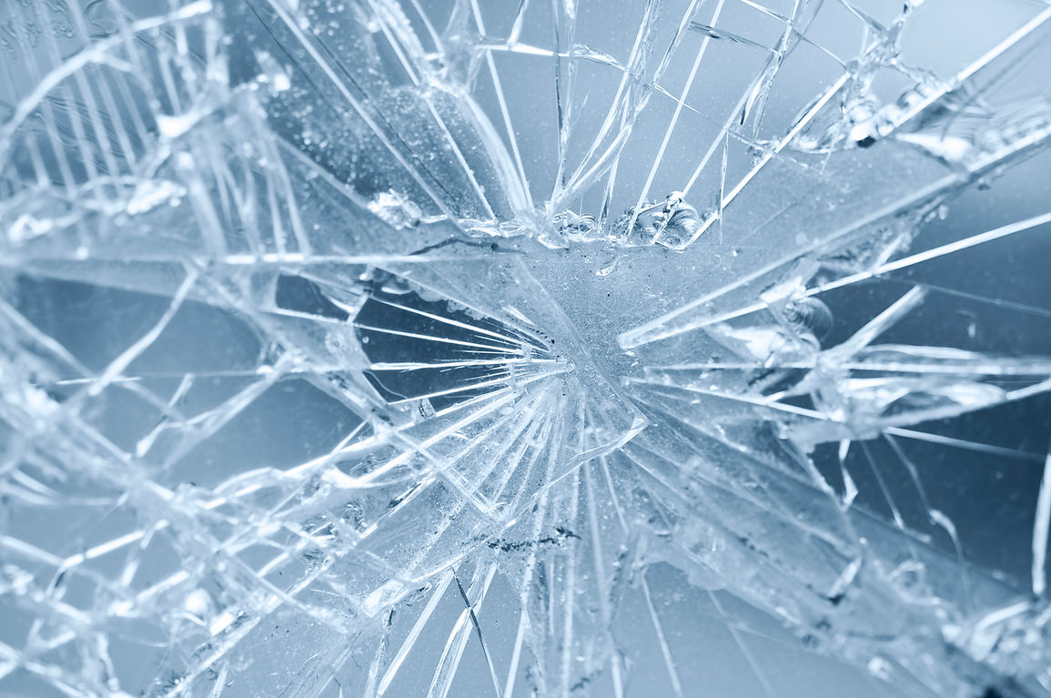 Detail of rifts of cracked glass