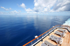 View of the sea from a cruise ship deck