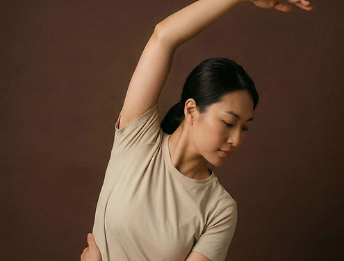 Woman Performing Stretch