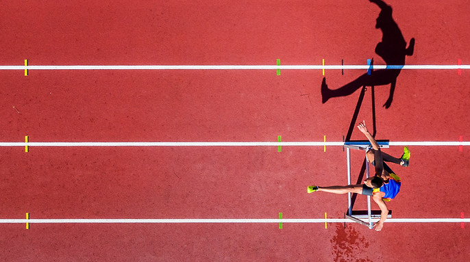 Aerial View of Hurdler