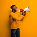 Man Holding Megaphone