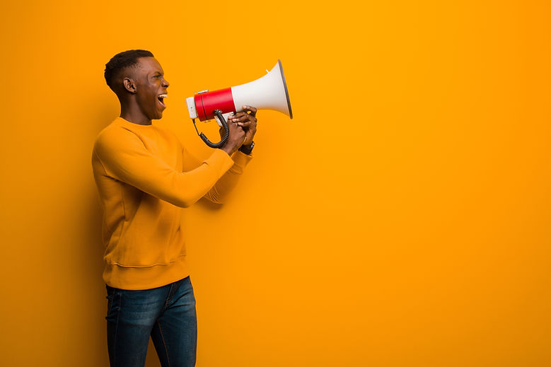Man Holding Megaphone