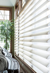 Blinds on window in living room